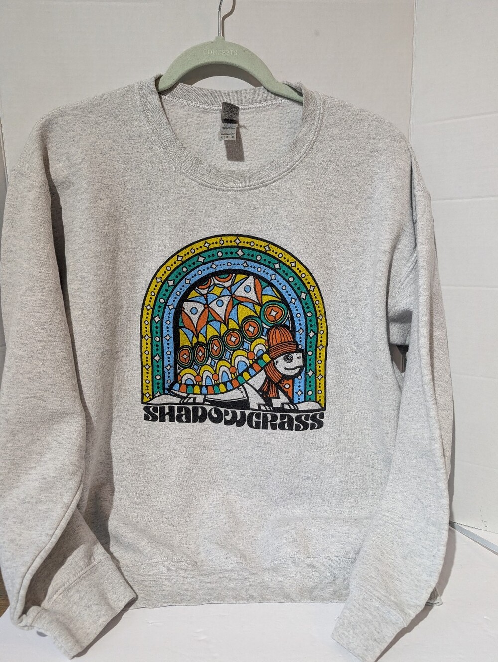 Shadow Grass Band Grey Crewneck Sweatshirt, Med